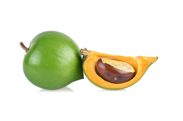 Egg fruit, Canistel, Yellow Sapote (Pouteria campechiana (Kunth) Baehni) isolated on white background