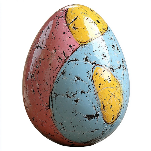 Photo an egg painted randomly with multiple colors transparent background png hd