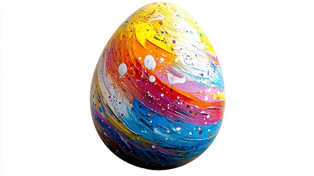 Photo an egg painted randomly with multiple colors transparent background png hd