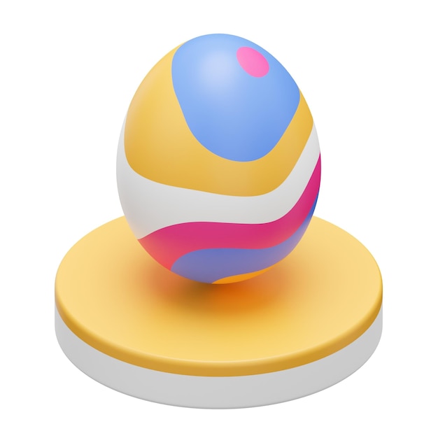 Egg podium easter 3d illustration