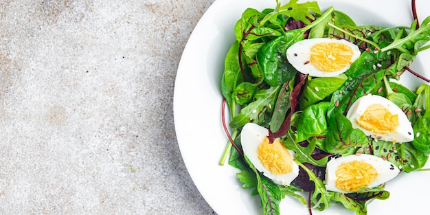 egg salad green leaves mix fresh lunch dietary meal food snack on the table copy space food