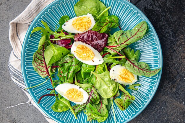 egg salad green leaves mix fresh lunch dietary meal food snack on the table copy space food