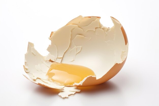 Photo egg shell broken white background destruction