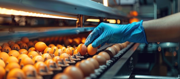 Egg Sorting Process on a Conveyor Belt