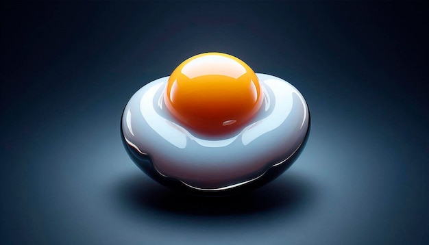 a egg that is on a dish with a white surface