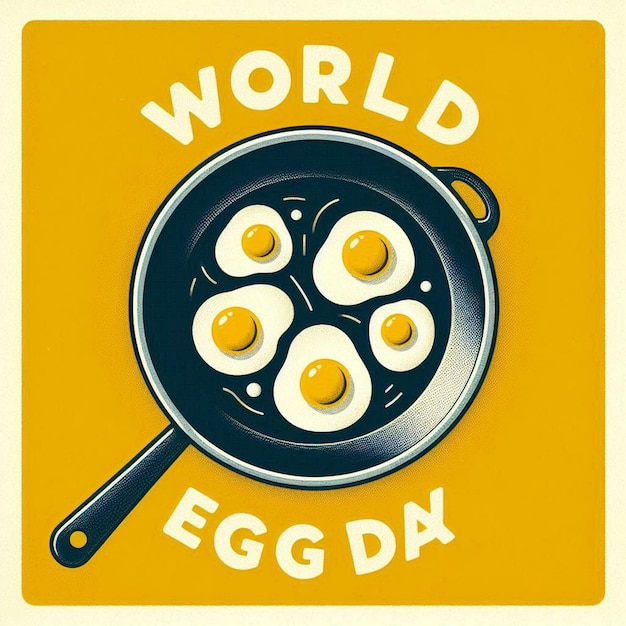 Egg vector on orange background for World Egg day great for greeting card banner or poster