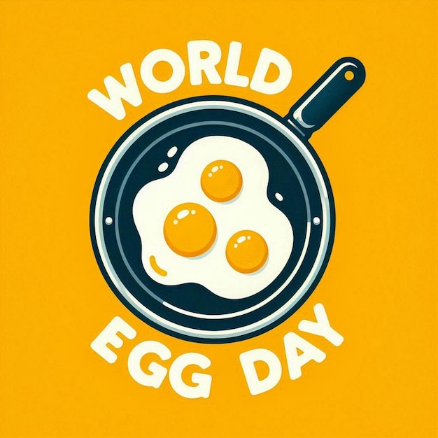 Photo egg vector on orange background for world egg day great for greeting card banner or poster