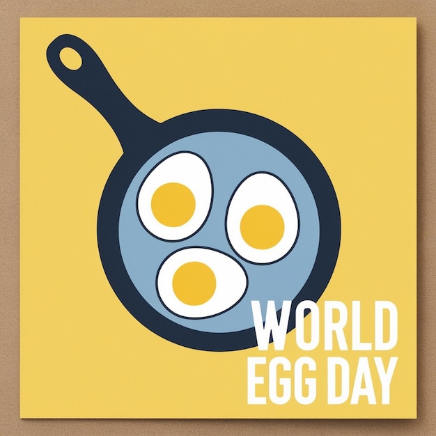 Photo egg vector on orange background for world egg day great for greeting card banner or poster