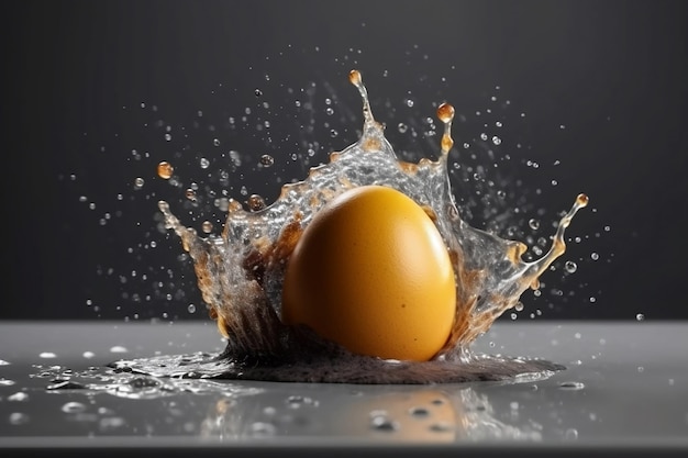 Egg in water splash Generative AI