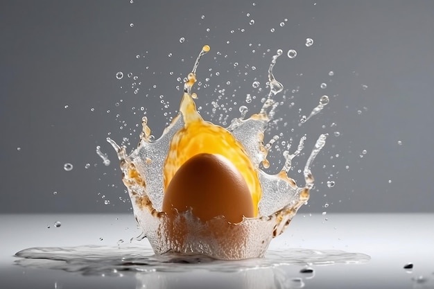 egg in water splash Generative AI