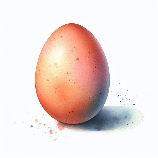 an egg with a red egg on it