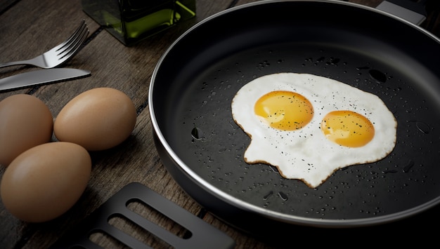 Egg with two yolks in the shape of a skull