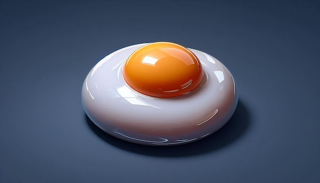 a egg with a yellow egg on the side