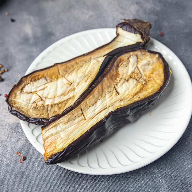 eggplant baked fresh vegetable dish healthy meal food snack on the table copy space food background