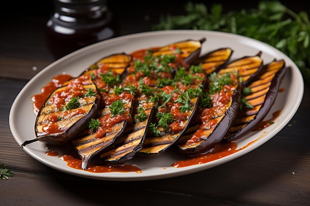 Eggplant grilled with tomato sauce