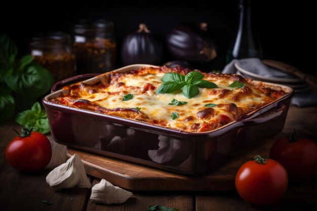 Eggplant lasagne food Generate Ai