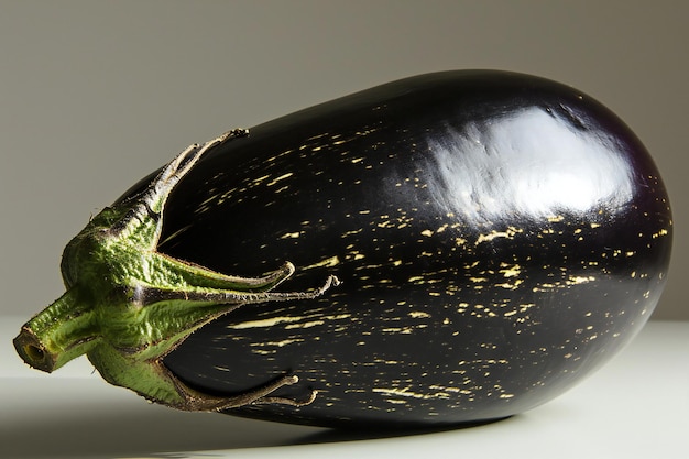 Eggplant on a white background closeup vertical