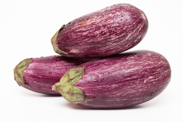 Eggplants isolated on a white background.