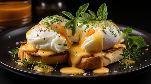 eggs benedict food professional photography Generative Ai