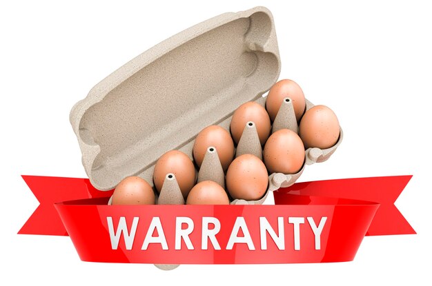 Eggs in an egg carton warranty concept 3D rendering