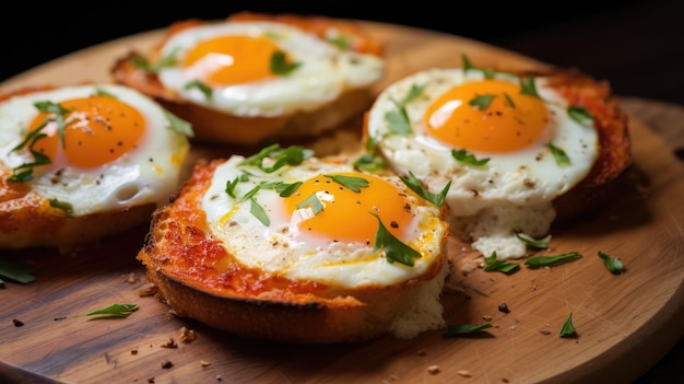 Eggs on English muffins sandwich