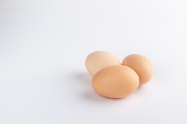 Eggs on white background isolated