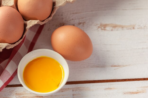 Eggs on wood