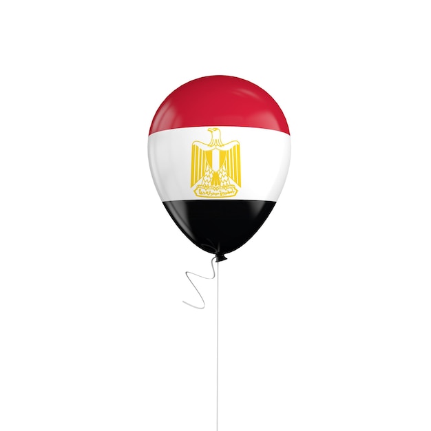 Egypt flag balloon on a string 3D Rendering