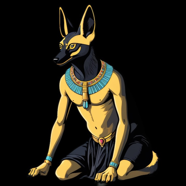 Photo egypt jackal anubis tshirt illustration