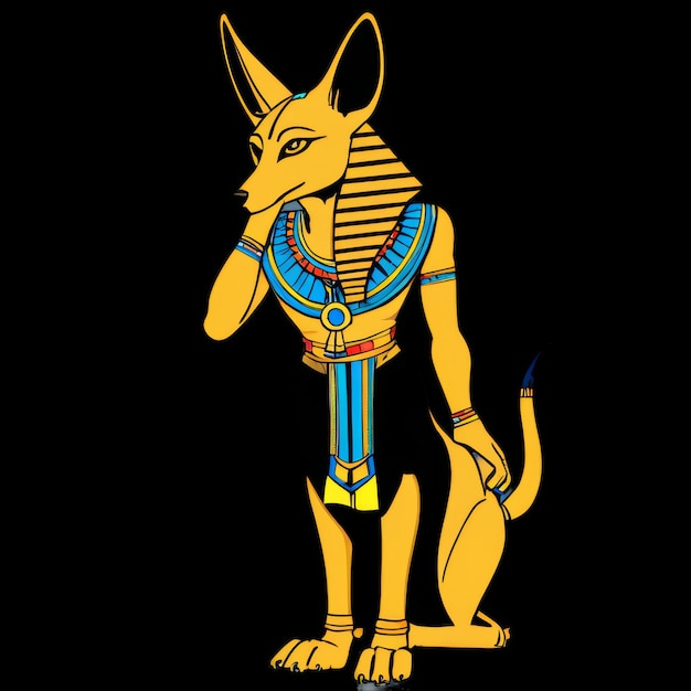 Photo egypt jackal anubis tshirt illustration