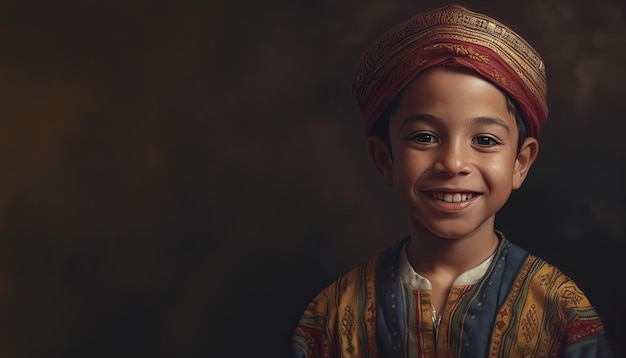 Egyptian boy illustration by generative AI