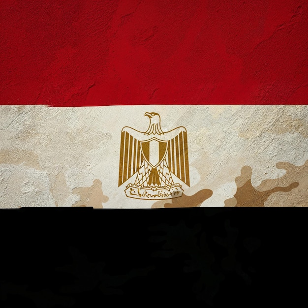 Photo egyptian flag with artistic brushstroke