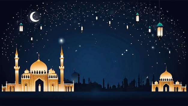 Eid Adha Mubarak Greeting Islamic Illustration Background