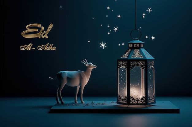 Eid Al Adha Banner Design Islamic Arabic Background for Muslim Community Festival Moslem Holiday Ramadan Raya Hari EidalAdha and Mawlid Generative AI