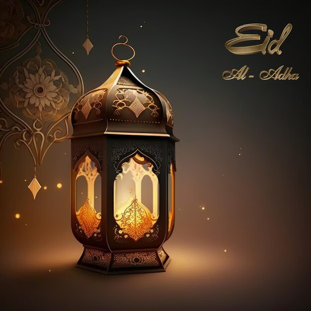 Eid Al Adha Banner Design Islamic Arabic Background for Muslim Community Festival Moslem Holiday Ramadan Raya Hari EidalAdha and Mawlid Generative AI