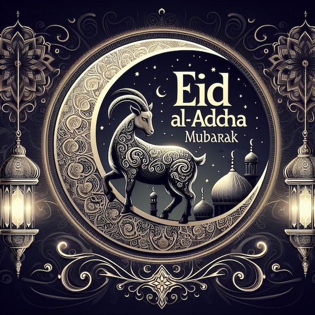 Photo eid al adha greeting card new design background eid al adha banner poster