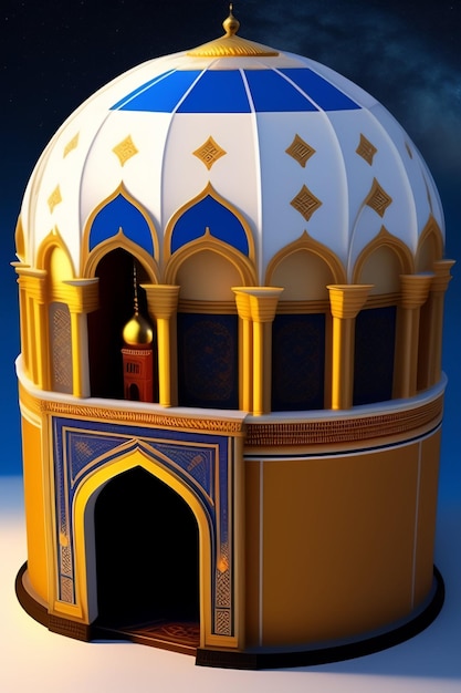 Eid al Adha Islamic Mosque illustration Arabic Lanterns and Islamic Background Arab history 3d