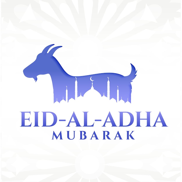 Photo eid al adha mubarak bakrid festival with goat and mosque