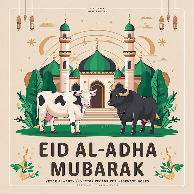 Eid Al Adha Mubarak Illustration Desigen Creat ai