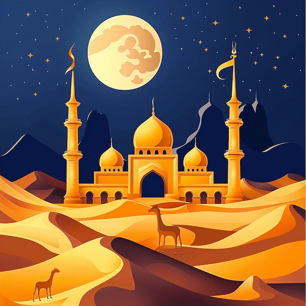 Eid Al Adha mubarak Islamic festival bakrid background