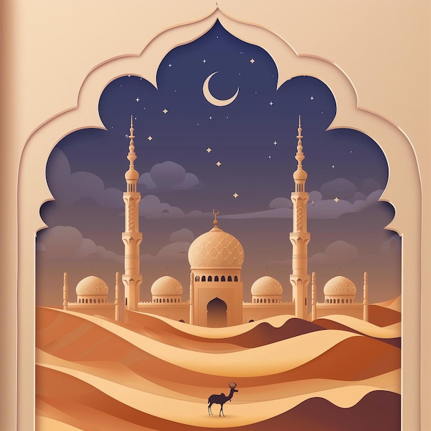 Eid Al Adha mubarak Islamic festival bakrid background