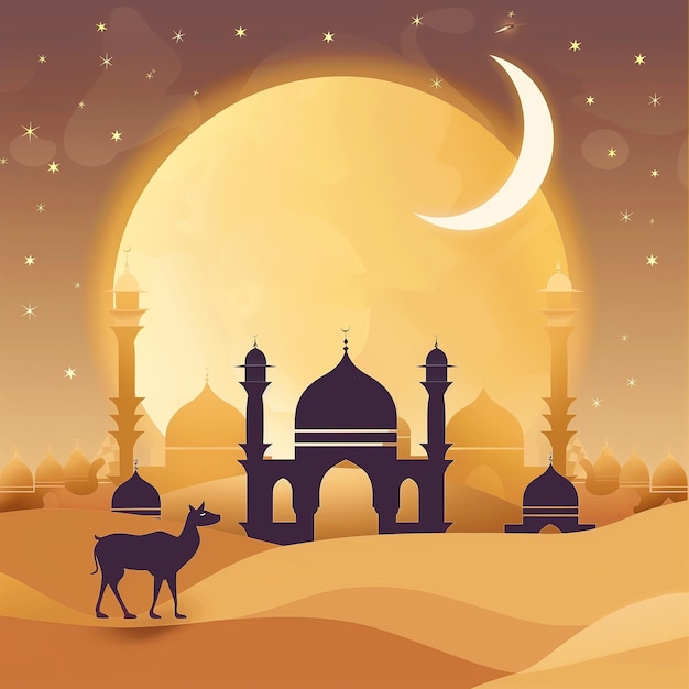 Eid Al Adha mubarak Islamic festival bakrid background