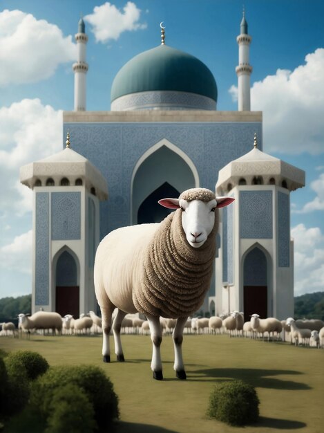 Eid al adha mubarak islamic festival Generative AI Illustration