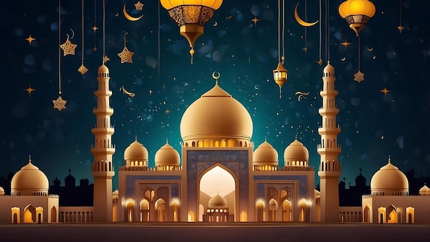 Eid al Adha Mubarak Islamic festival social media banner and Eid Mubarak Post Template