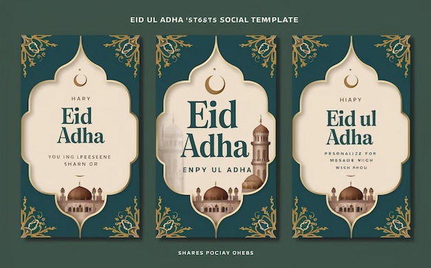 Eid al adha mubarak islamic festival web banner template