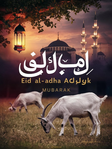 Eid AL Adha Social Media Post Design with halal animal image generated by ai