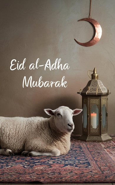 Eid AL Adha Social Media Post Design with halal animal image generated by ai