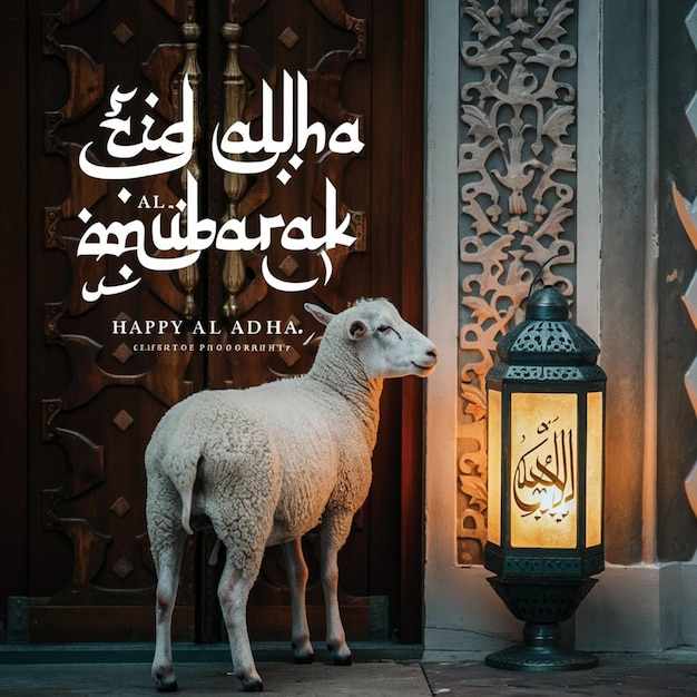 Eid AL Adha Social Media Post Design with halal animal image generated by ai