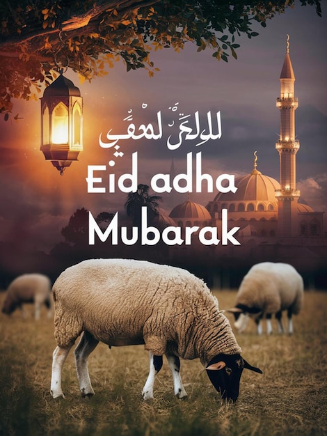 Eid AL Adha Social Media Post Design with halal animal image generated by ai