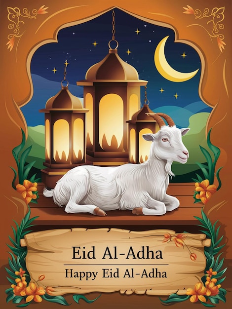 Eid AL Adha Social Media Post Design with halal animal image generated by ai